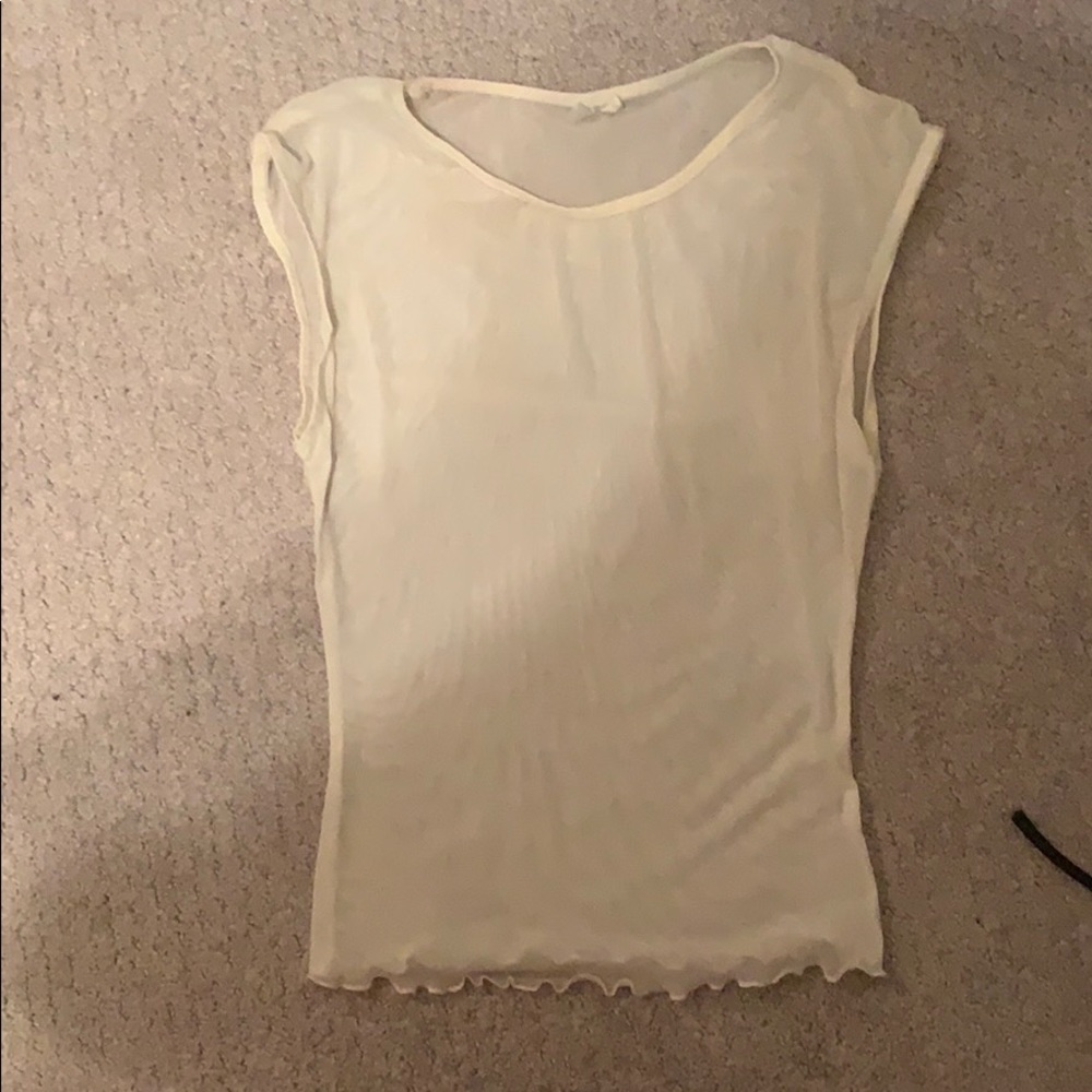 Mesh tank with ruffle bottom